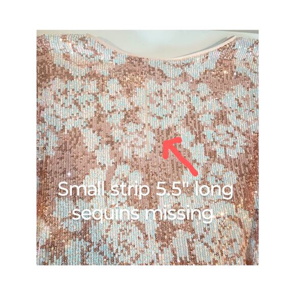 ENTRO WOMEN'S MEDIUM PINK GOLD SEQUIN PONCHO DOLMAN BLOUSE TOP - Picture 10 of 12